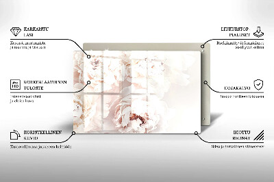 Dessous de bougie rectangulaire Pivoines pastel