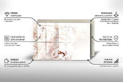 Dessous de bougie rectangulaire Pivoines pastel