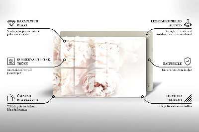 Dessous de bougie rectangulaire Pivoines pastel