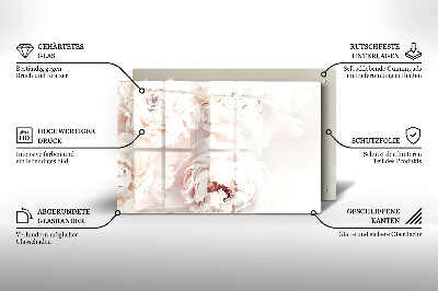 Dessous de bougie rectangulaire Pivoines pastel