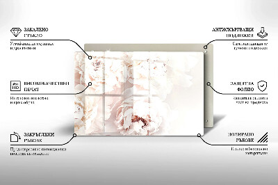 Dessous de bougie rectangulaire Pivoines pastel