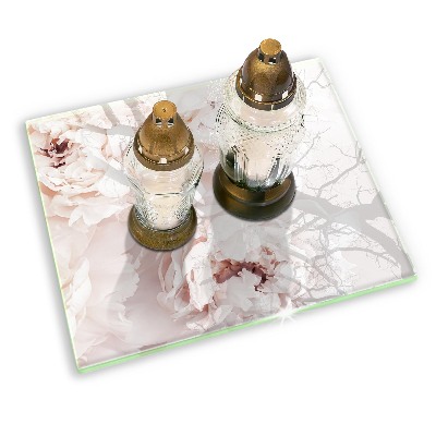 Dessous de bougie rectangulaire Pivoines pastel