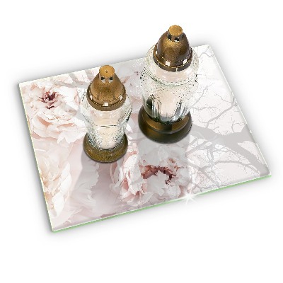 Dessous de bougie rectangulaire Pivoines pastel