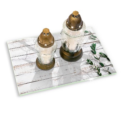 Dessous de bougie rectangulaire Vieilles planches et feuilles