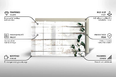 Dessous de bougie rectangulaire Vieilles planches et feuilles