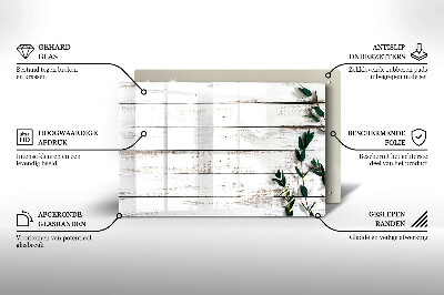 Dessous de bougie rectangulaire Vieilles planches et feuilles