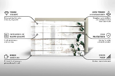 Dessous de bougie rectangulaire Vieilles planches et feuilles