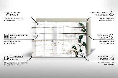 Dessous de bougie rectangulaire Vieilles planches et feuilles