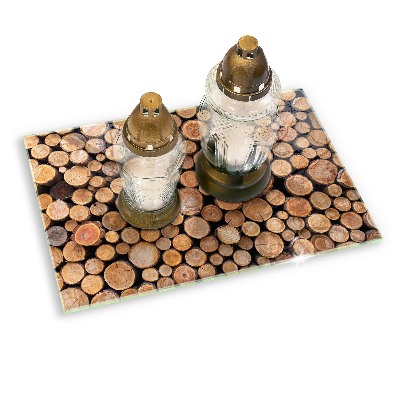 Dessous de bougie rectangulaire Troncs d'arbres