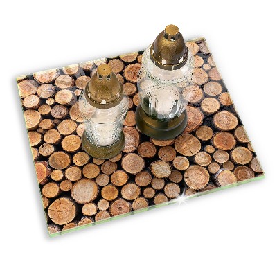 Dessous de bougie rectangulaire Troncs d'arbres