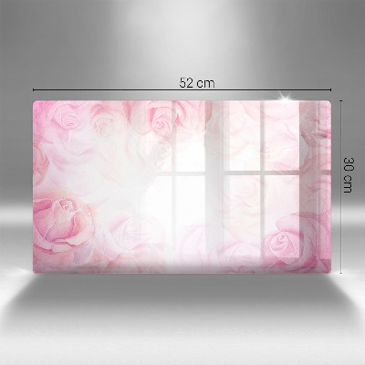 Dessous de bougie rectangulaire Fond de roses délicates