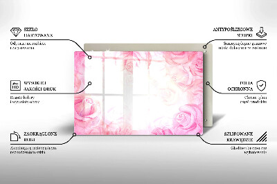 Dessous de bougie rectangulaire Fond de roses délicates