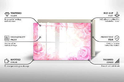 Dessous de bougie rectangulaire Fond de roses délicates