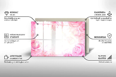 Dessous de bougie rectangulaire Fond de roses délicates