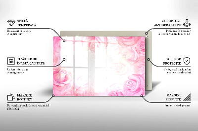 Dessous de bougie rectangulaire Fond de roses délicates