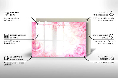 Dessous de bougie rectangulaire Fond de roses délicates