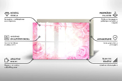 Dessous de bougie rectangulaire Fond de roses délicates