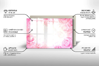 Dessous de bougie rectangulaire Fond de roses délicates