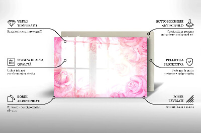 Dessous de bougie rectangulaire Fond de roses délicates
