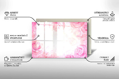 Dessous de bougie rectangulaire Fond de roses délicates