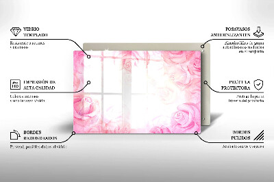 Dessous de bougie rectangulaire Fond de roses délicates