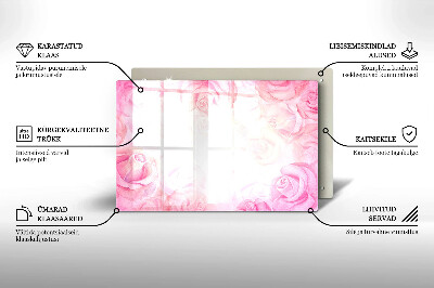 Dessous de bougie rectangulaire Fond de roses délicates