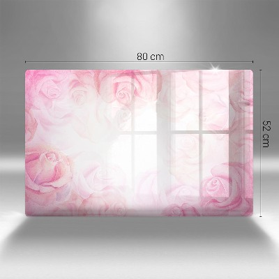 Dessous de bougie rectangulaire Fond de roses délicates