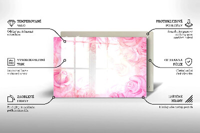 Dessous de bougie rectangulaire Fond de roses délicates