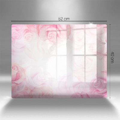 Dessous de bougie rectangulaire Fond de roses délicates