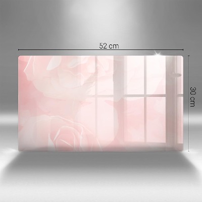 Dessous de bougie rectangulaire Fond de roses pastel