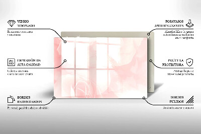 Dessous de bougie rectangulaire Fond de roses pastel