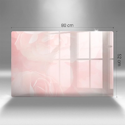 Dessous de bougie rectangulaire Fond de roses pastel