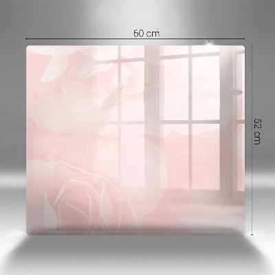 Dessous de bougie rectangulaire Fond de roses pastel
