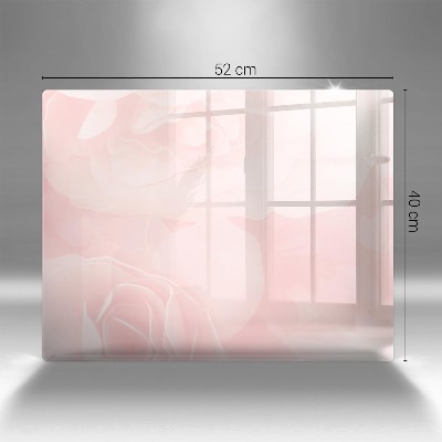 Dessous de bougie rectangulaire Fond de roses pastel