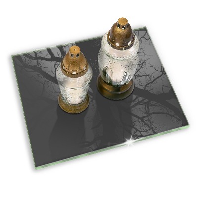 Dessous de bougie rectangulaire Couleur grise