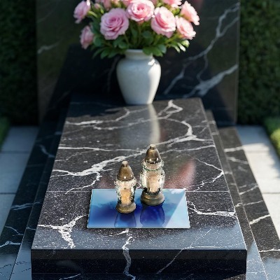 Dessous de bougie rectangulaire Couleur bleue