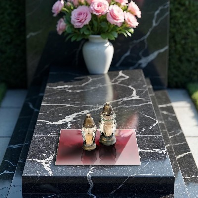 Dessous de bougie rectangulaire Couleur rouge