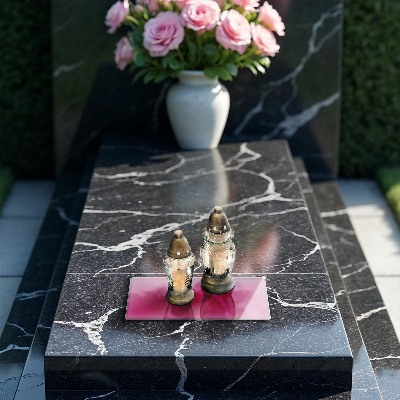 Dessous de bougie rectangulaire Couleur rose