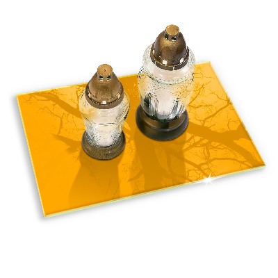 Dessous de bougie rectangulaire Couleur jaune foncé