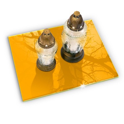 Dessous de bougie rectangulaire Couleur jaune foncé