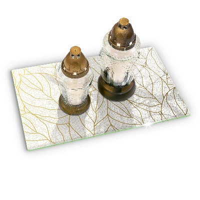 Dessous de bougie rectangulaire Motif de feuille d'art en ligne