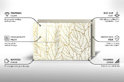 Dessous de bougie rectangulaire Motif de feuille d'art en ligne