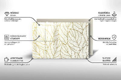 Dessous de bougie rectangulaire Motif de feuille d'art en ligne