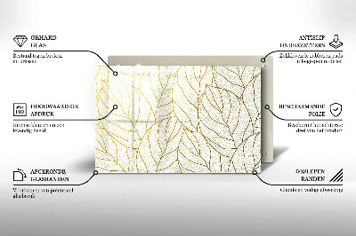 Dessous de bougie rectangulaire Motif de feuille d'art en ligne