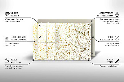 Dessous de bougie rectangulaire Motif de feuille d'art en ligne