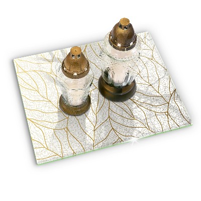 Dessous de bougie rectangulaire Motif de feuille d'art en ligne