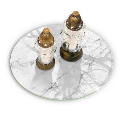 Dessous de bougie rond Texture de marbre élégante
