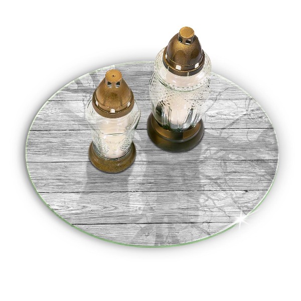 Dessous de bougie rond Vieilles planches de bois