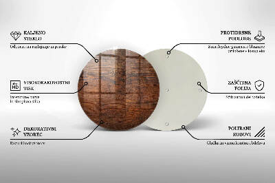 Dessous de bougie rond Planche en bois foncé