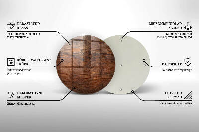 Dessous de bougie rond Planche en bois foncé